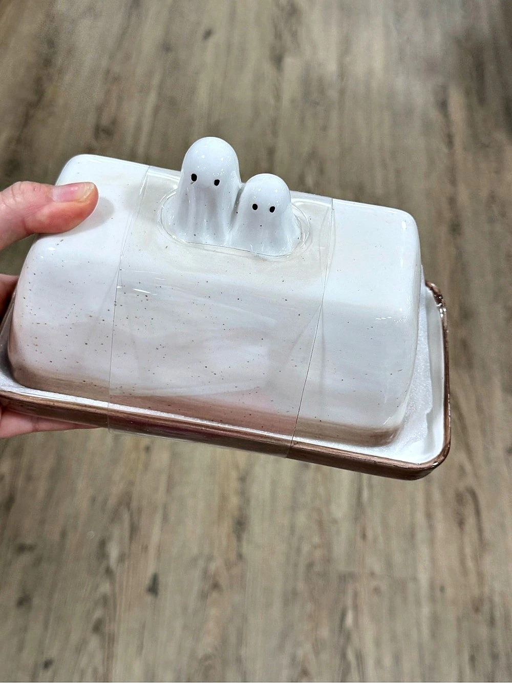 Cute Ghost Butter Dish with Lid - Halloween Kitchenwar